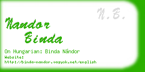 nandor binda business card